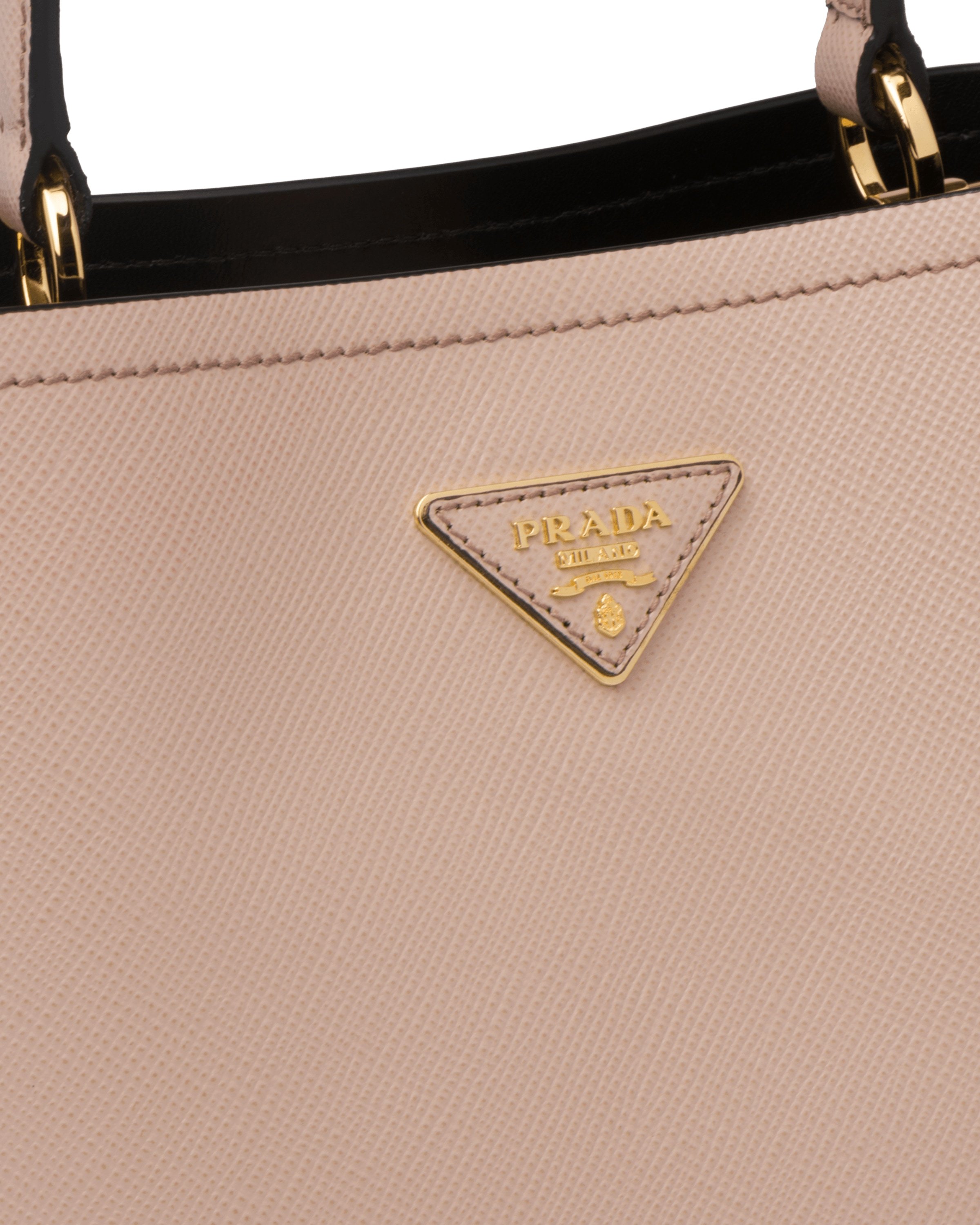 Prada Mini Panier Triangle-logo Bucket Bag In Nude
