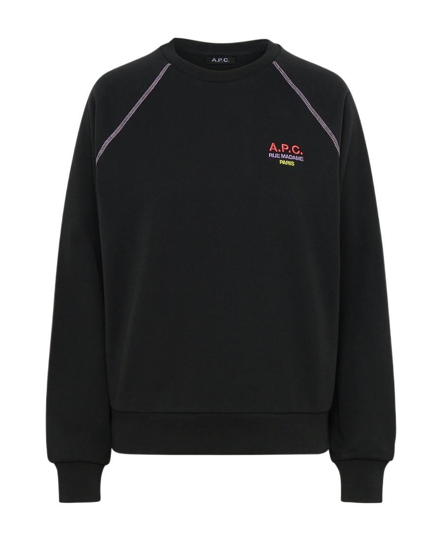 Apc A.p.c. Logo Embroidered Crewneck Sweatshirt In Black