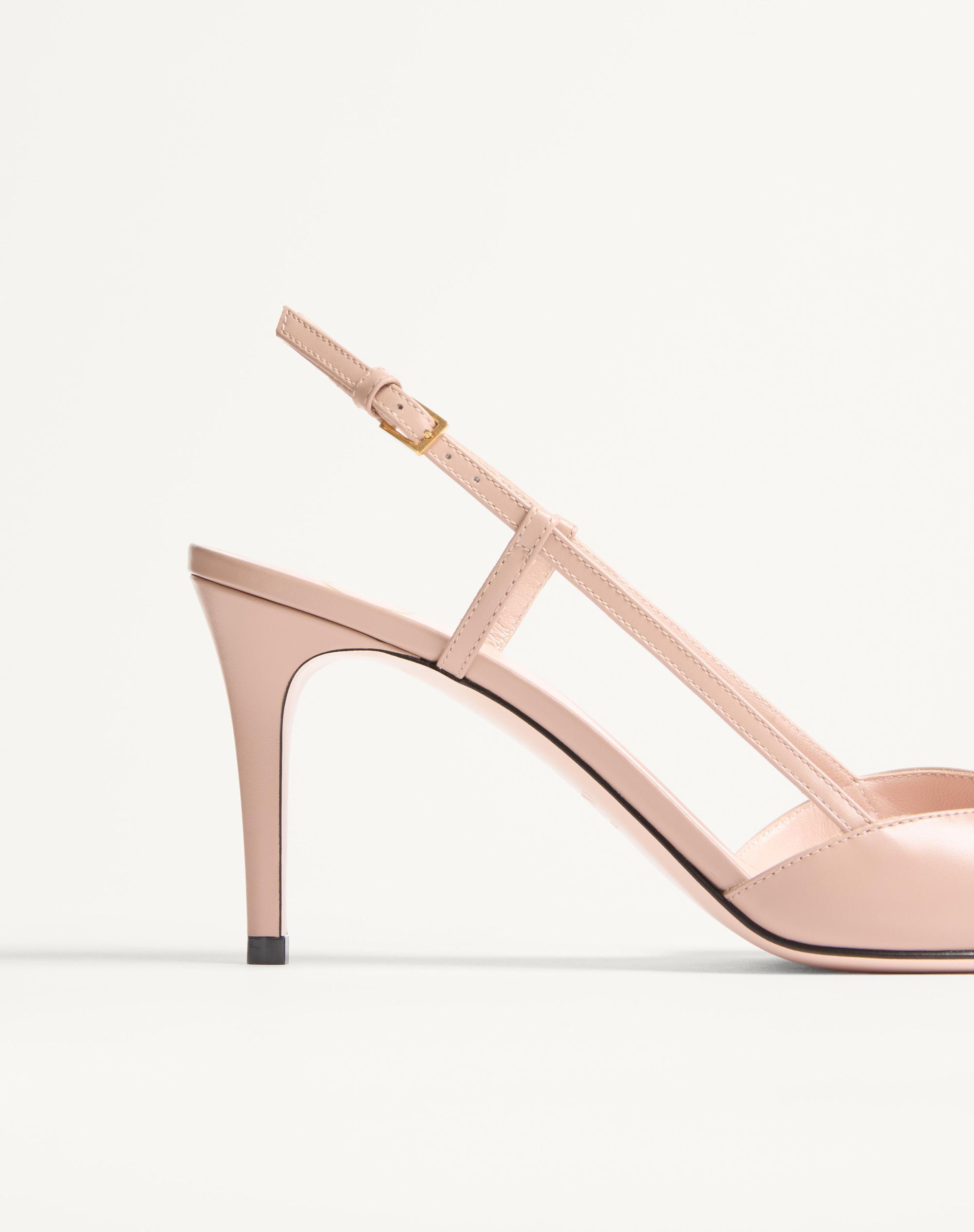 Valentino Garavani Vlogo Signature Slingback Calfskin Pump With Jewel Logo 80mm Woman Rose Cannelle
