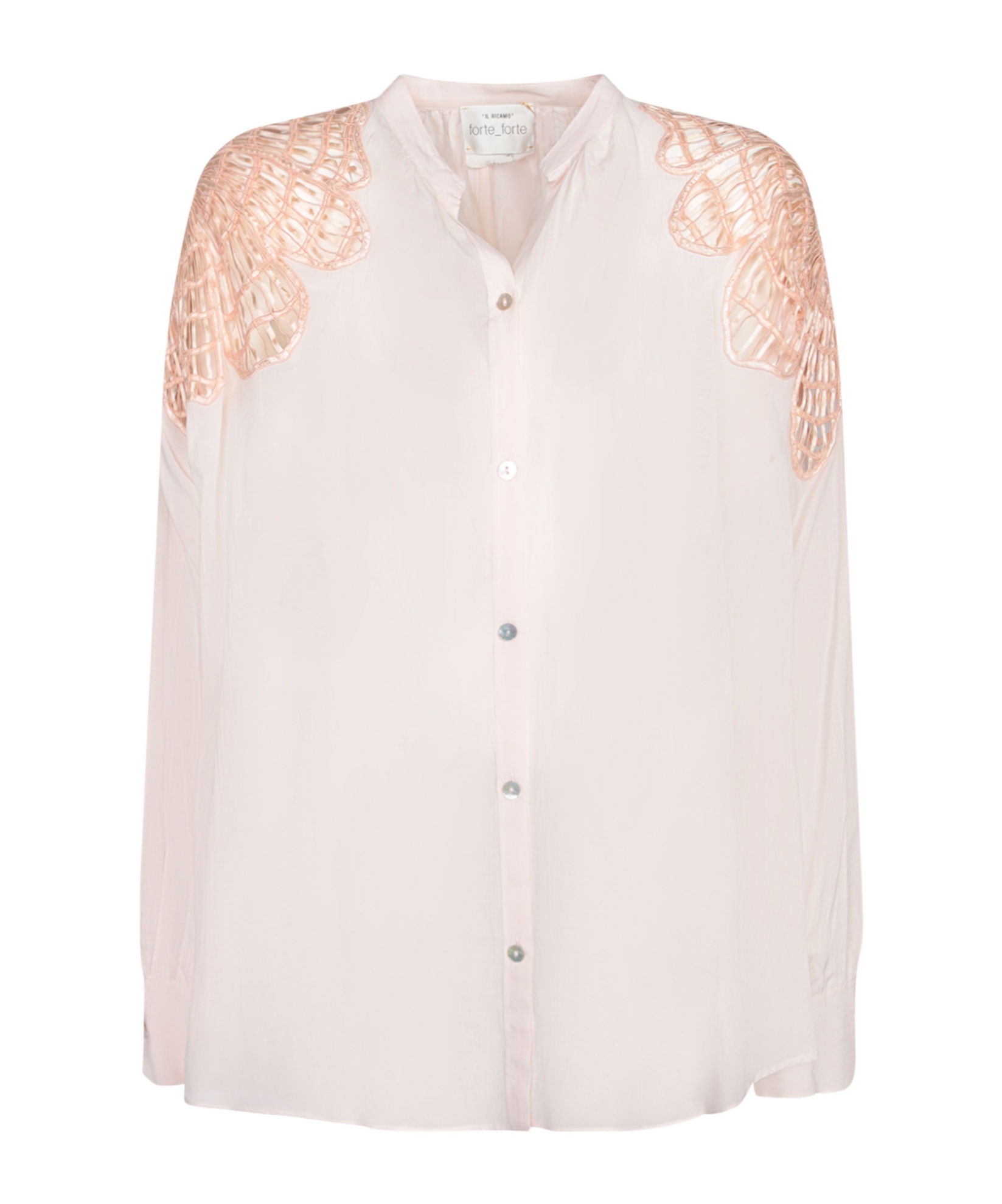 Forte Forte Bohemian Shirt With Inlay Detailing In White