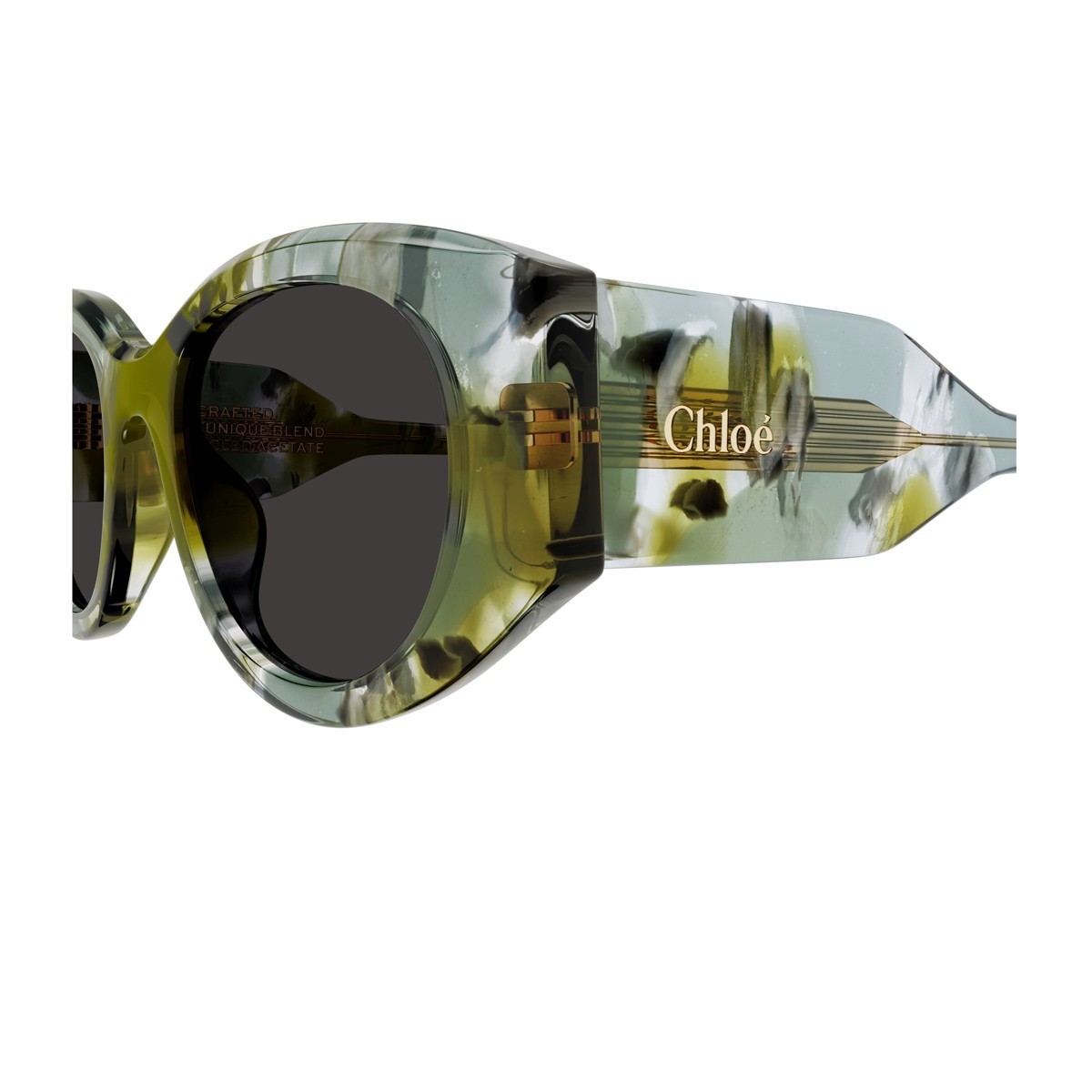 Chloé Marble-effect Sunglasses In Black