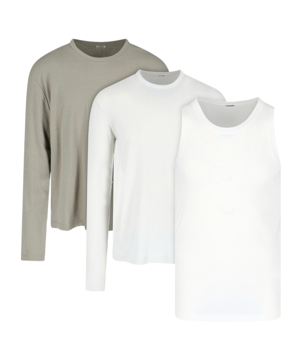 Jil Sander T-shirt And Tank Set - Green/white In White