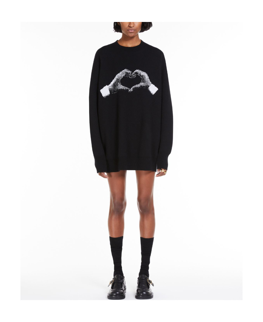 SPORTMAX INTARSIA-KNIT WOOL-BLEND JUMPER DRESS