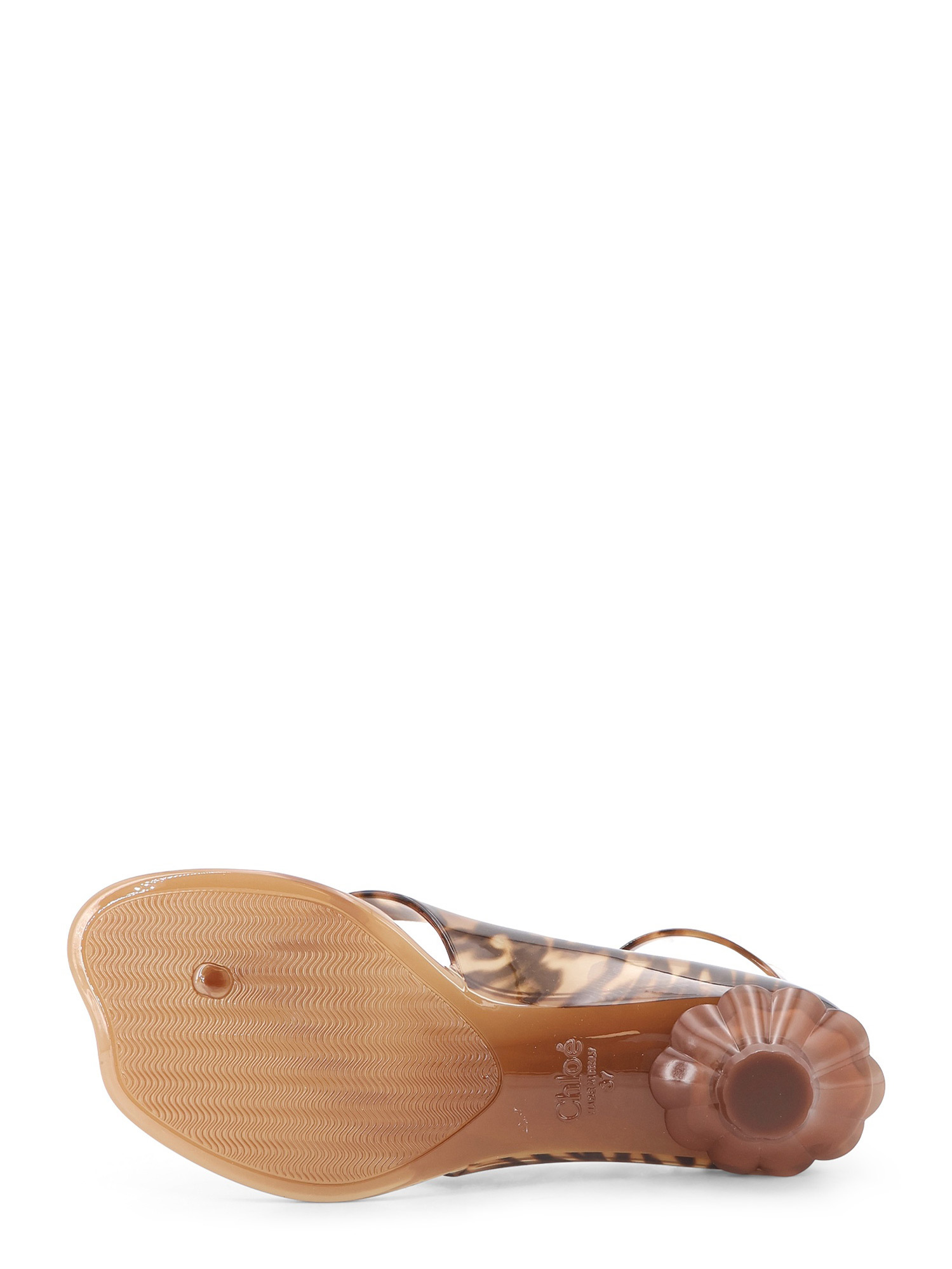 Chloé Brown Jelly Sandal With Animal Print And Flat Sandal In Multi