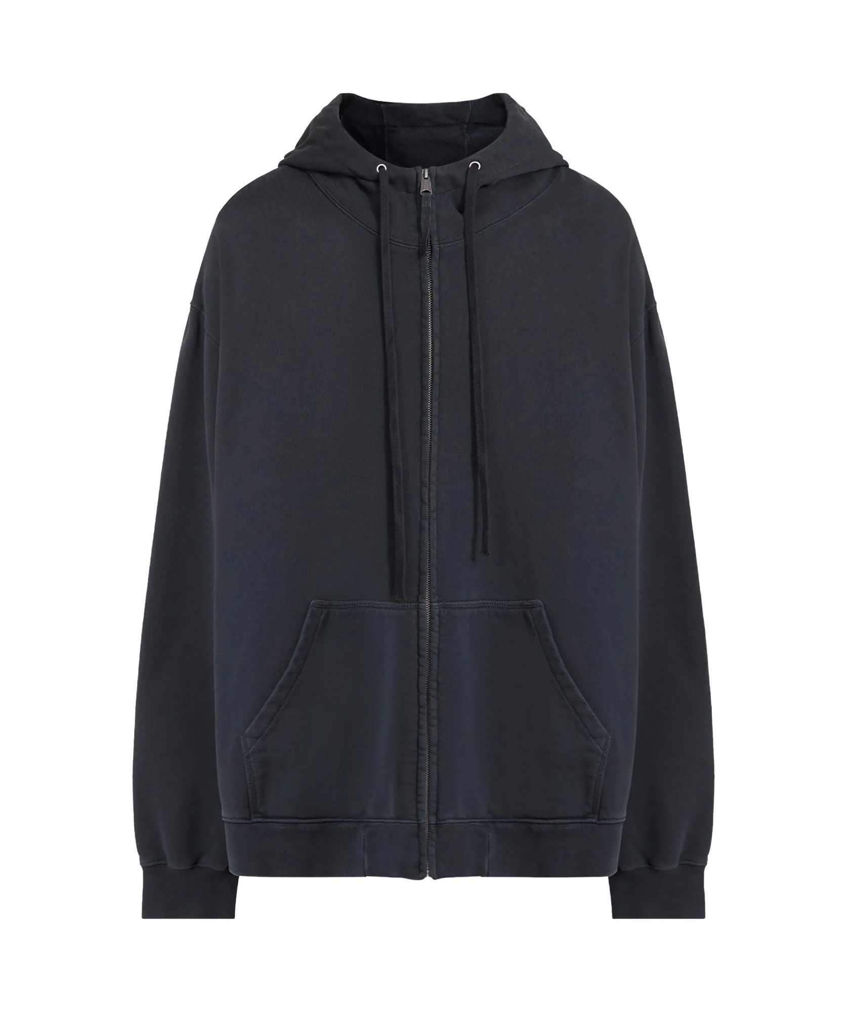 Maison Margiela Zipped Drawstring Hoodie In Black
