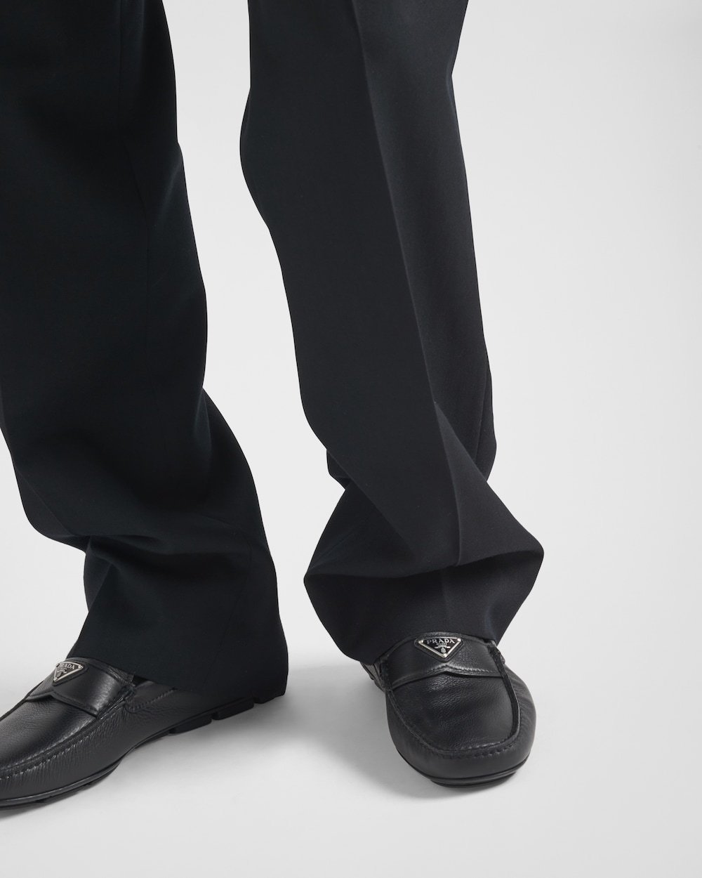 Prada Drive Leather Loafers In Black