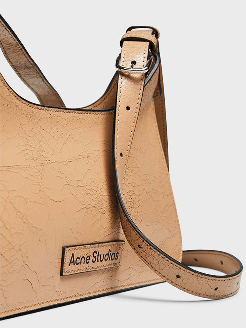 Acne Studios Logo Shoulder Bag In Nude
