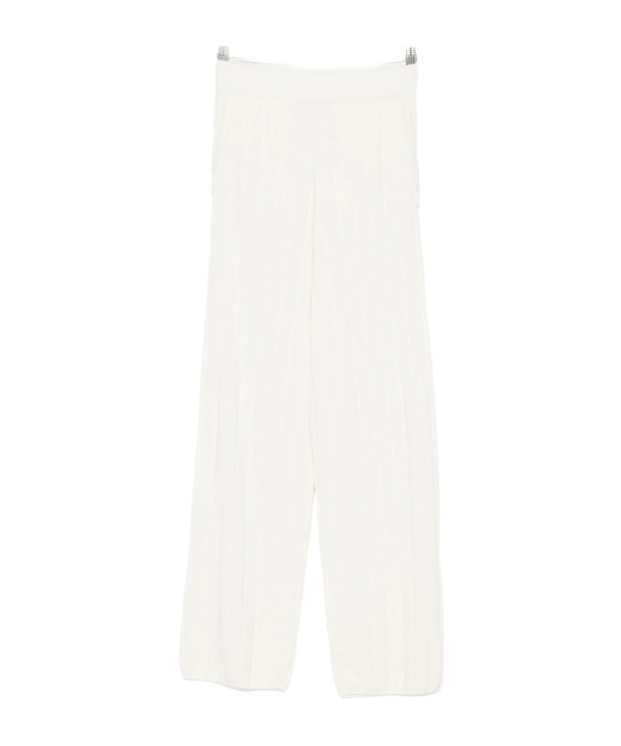 Max Mara Elastic Waist Casual Pants In White