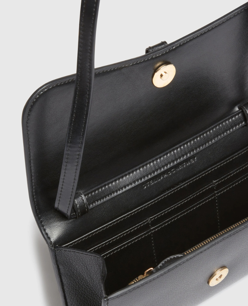 Stella Mccartney Ryder Padlock Flap Continental Wallet Bag In Black