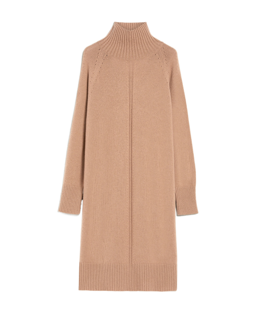 MAX MARA WOOL CASHMERE HIGH-NECK DRESS