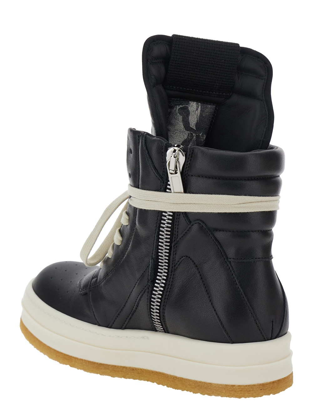 Rick Owens Geobasket Zip-fastening Sneakers In Black
