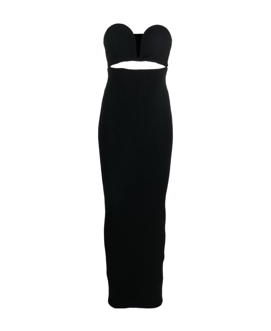 ALAÏA STRAPLESS CUT-OUT KNITTED DRESS