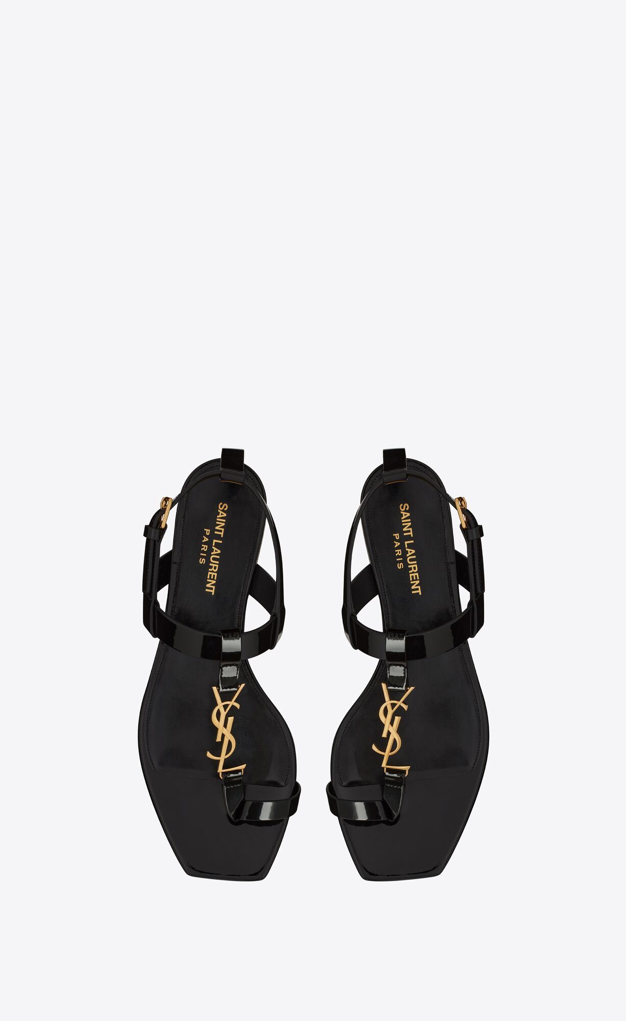 Shop Saint Laurent Cassandra Logo Sandals In Black