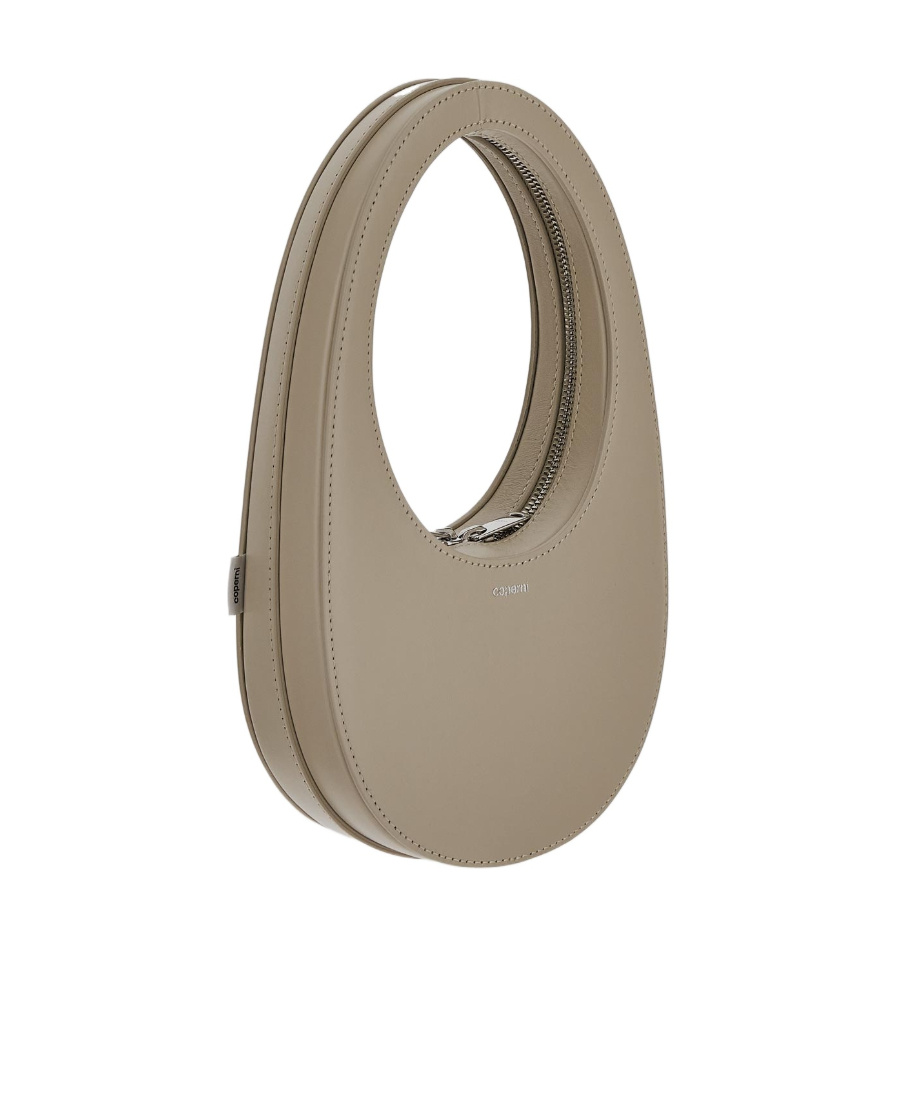 Coperni 'mini Swipe' Beige Handbag With Embossed Logo In Denim Woman In Nude