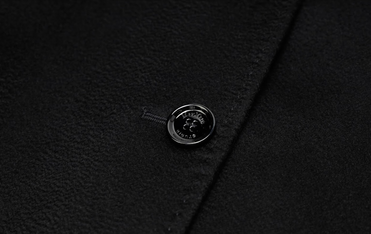 Max Mara Lapel Coat In Black