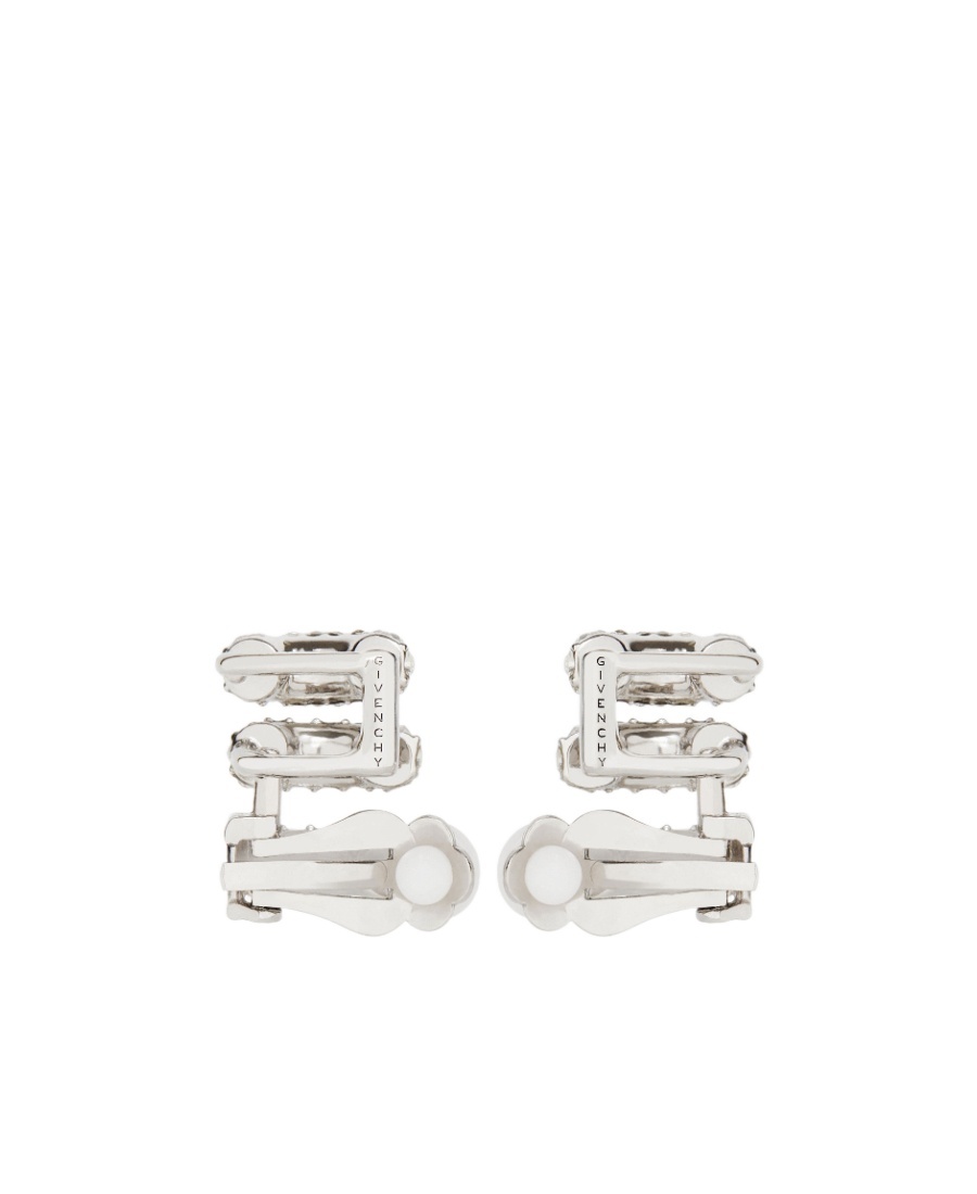 Givenchy Stitch Clip Earrings In Metal With Crystals