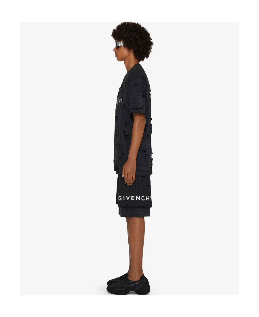 GIVENCHY GIVENCHY ARCHETYPE DESTROYED EFFECT DETAILED SHORTS