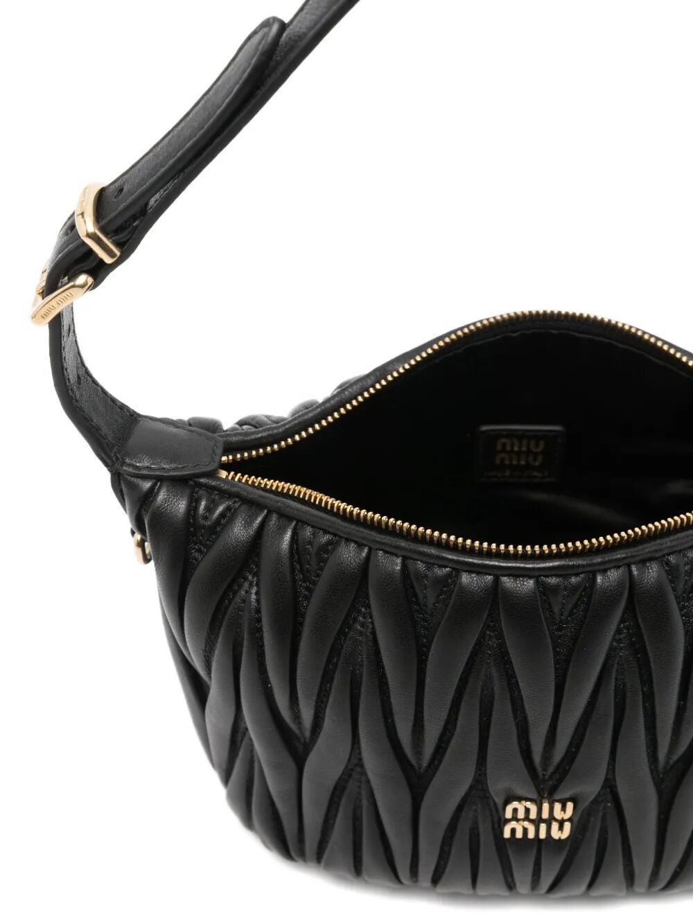 Miu Miu Matelasse Shoulder Bag In Black