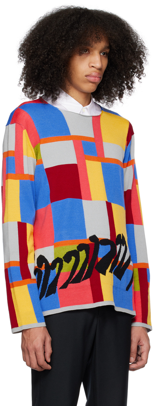 Comme Des Garçons Plaid Sweater In Multicolor