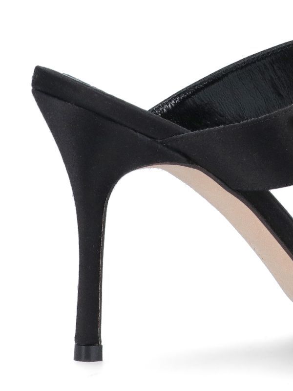 Manolo Blahnik Logo High-heeled Sandals In Black