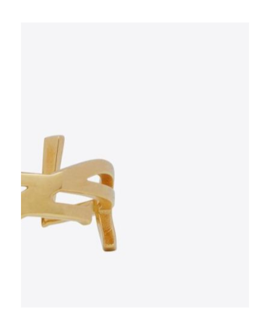 Saint Laurent Ysl Logo Ring In Yellow