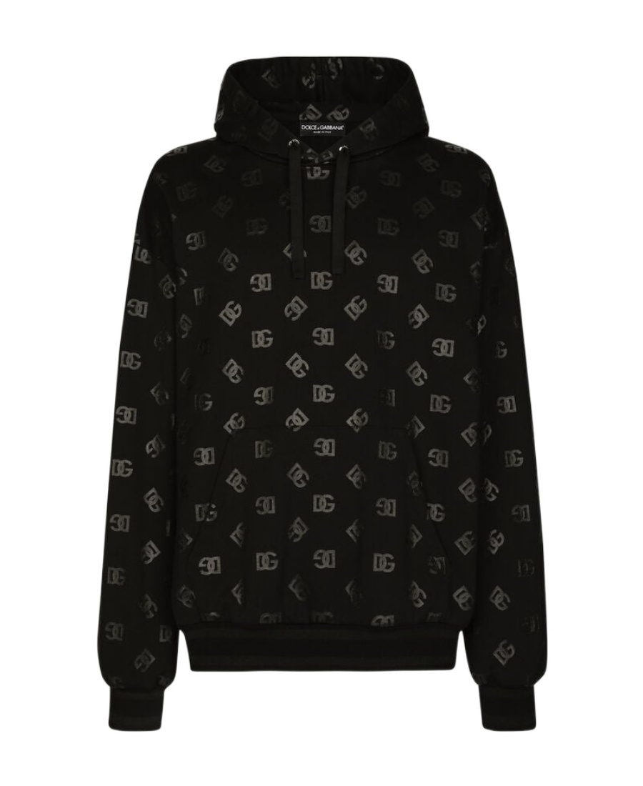 DOLCE & GABBANA LOGO-MONOGRAM-PRINT HOODIE