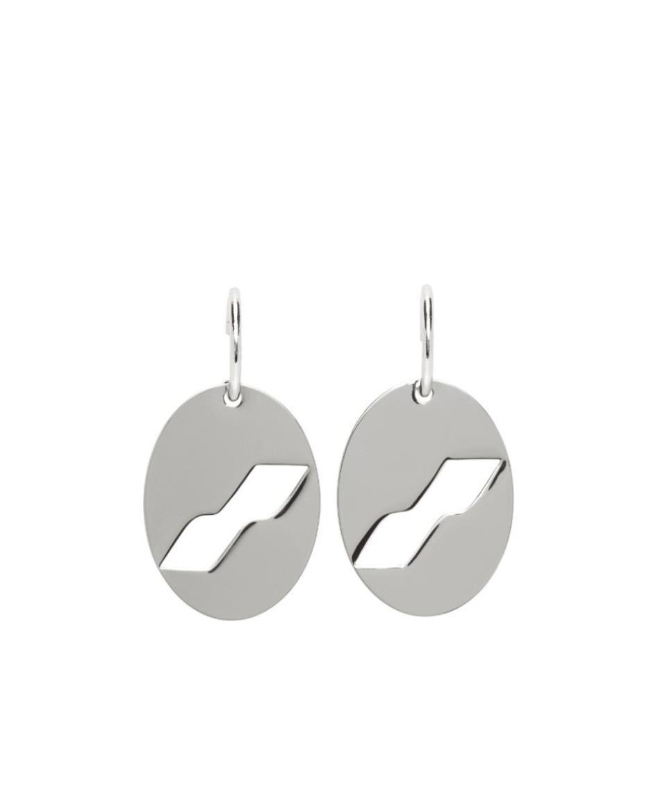 We11 Done Logo Earrings In Gray