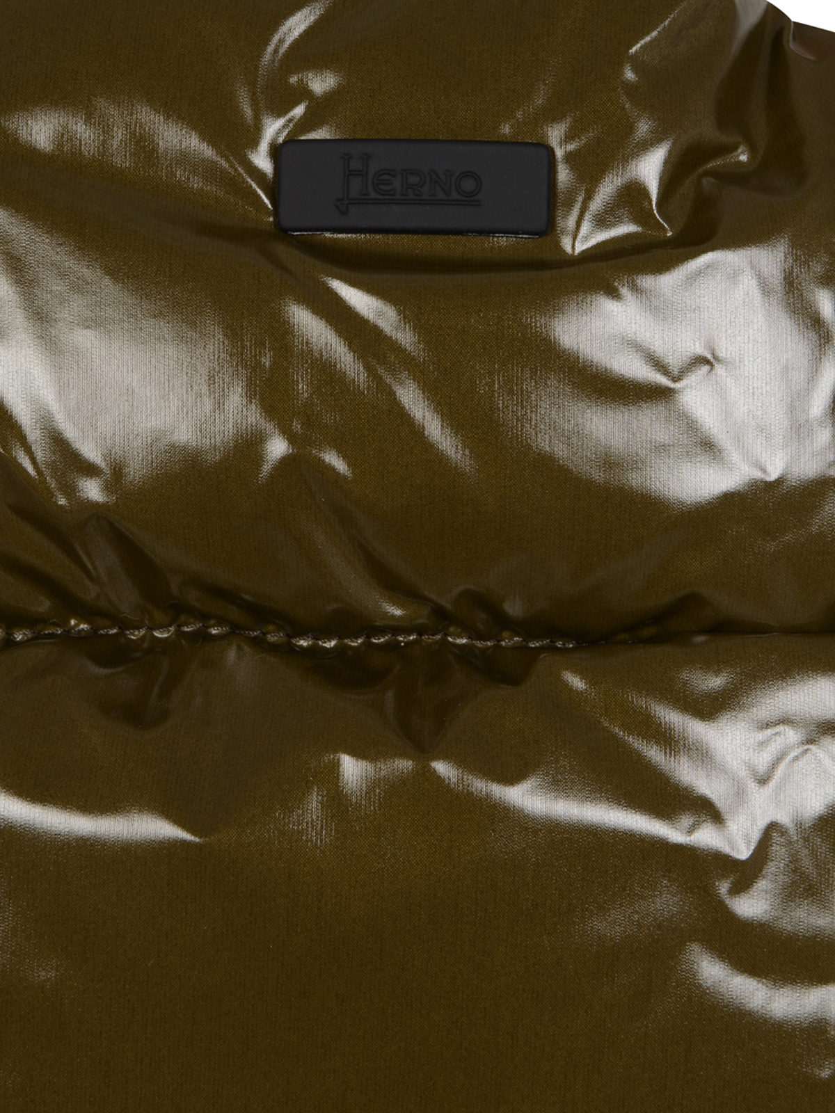 Herno Quilted Hooded Jacket Shiny Finish In Brown