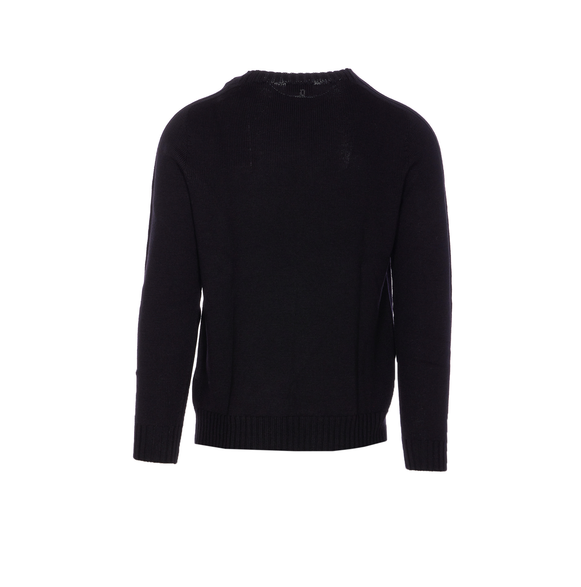 Dondup Crewneck Sweater With Ribbed Collar And Cuffs In Black