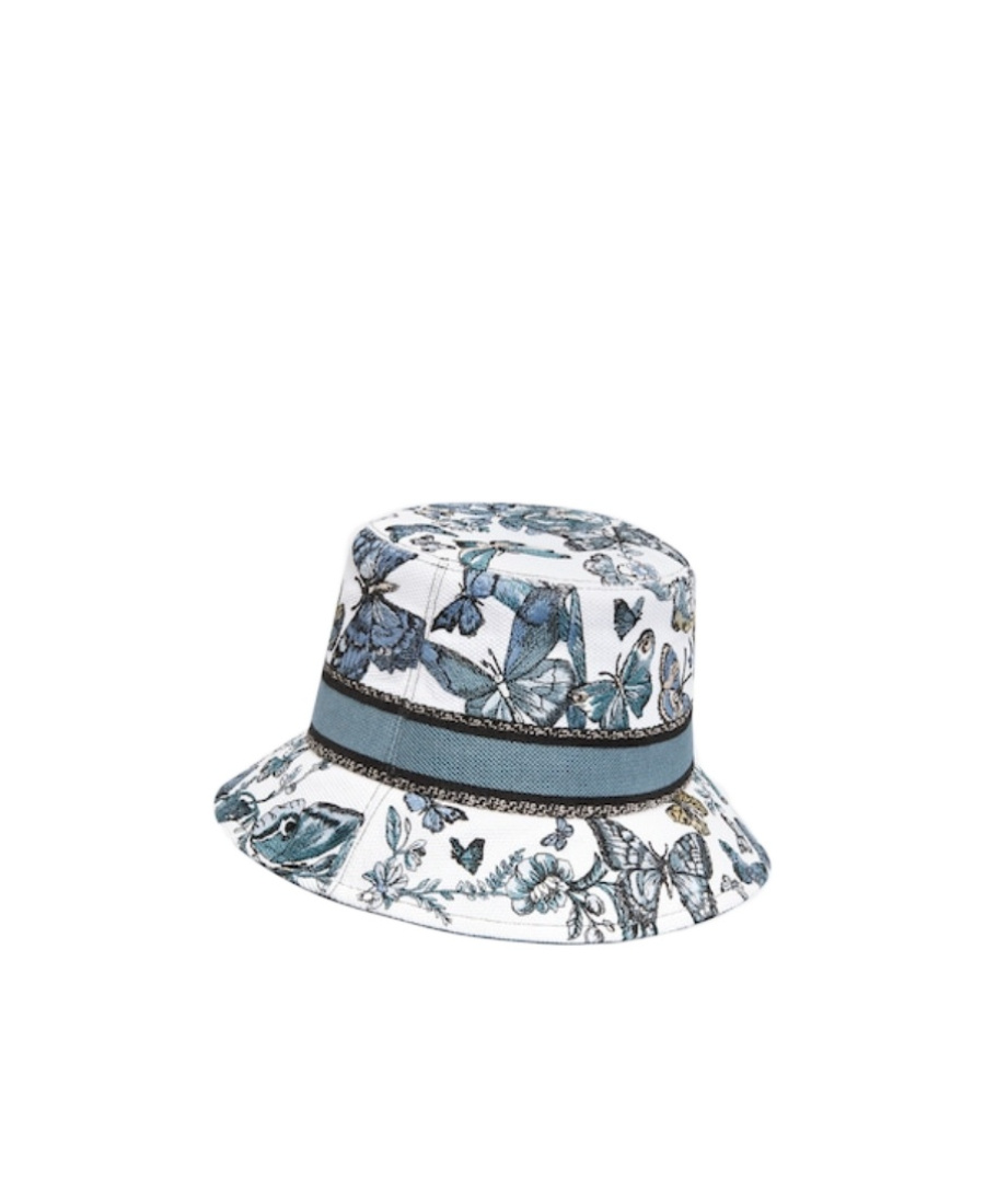 Dior D-bobby Toile De Jouy Mexico Small Brim Bucket Hat In Gray