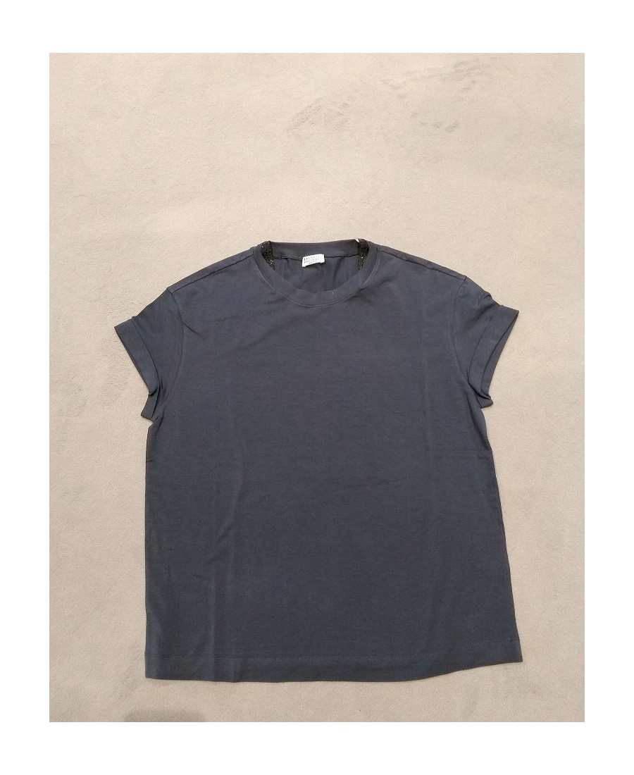 Brunello Cucinelli T-shirt With Round Neck And Short Sleeves In Black