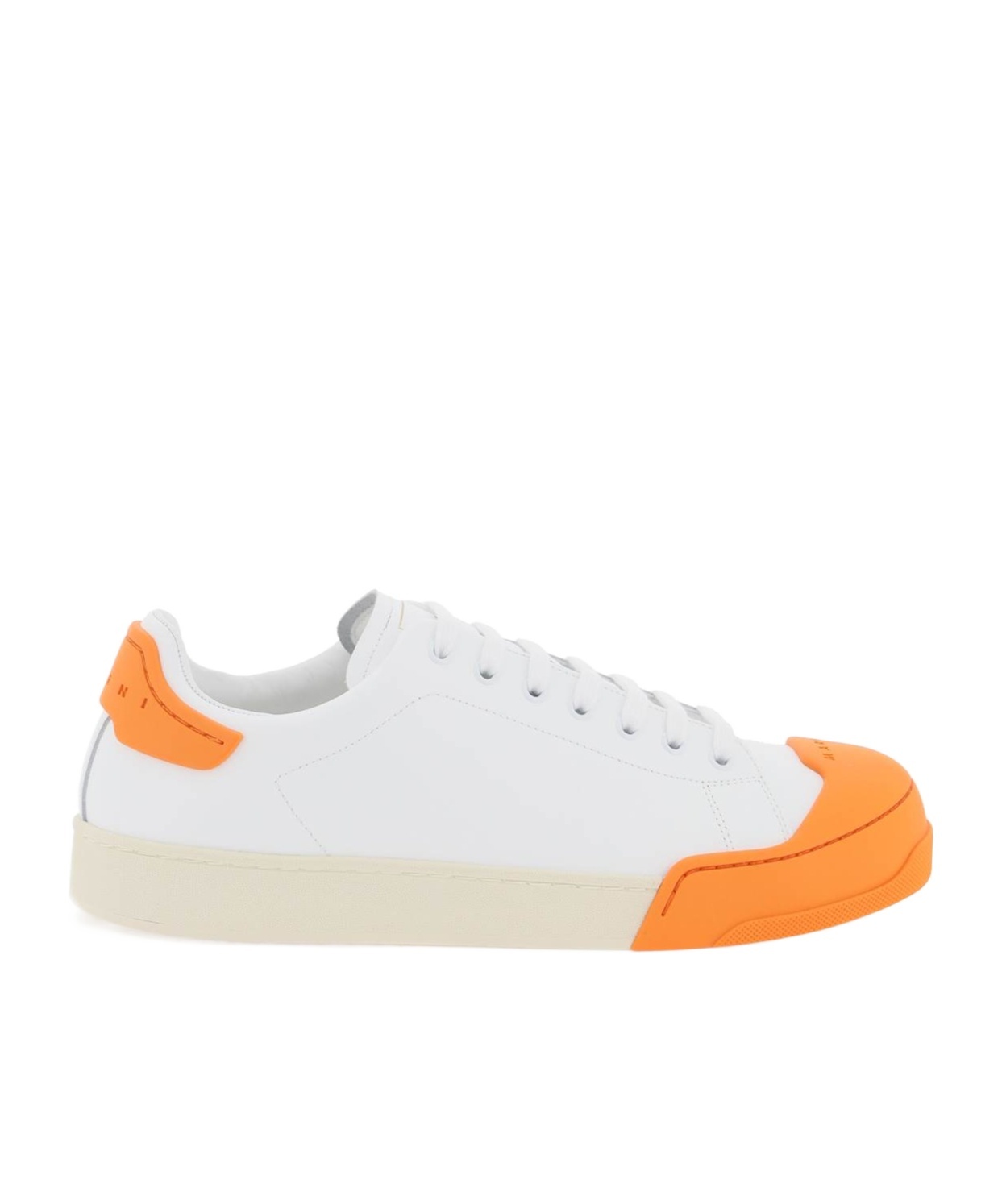 Shop Marni Logo Debossed Low-top Sneakers In White