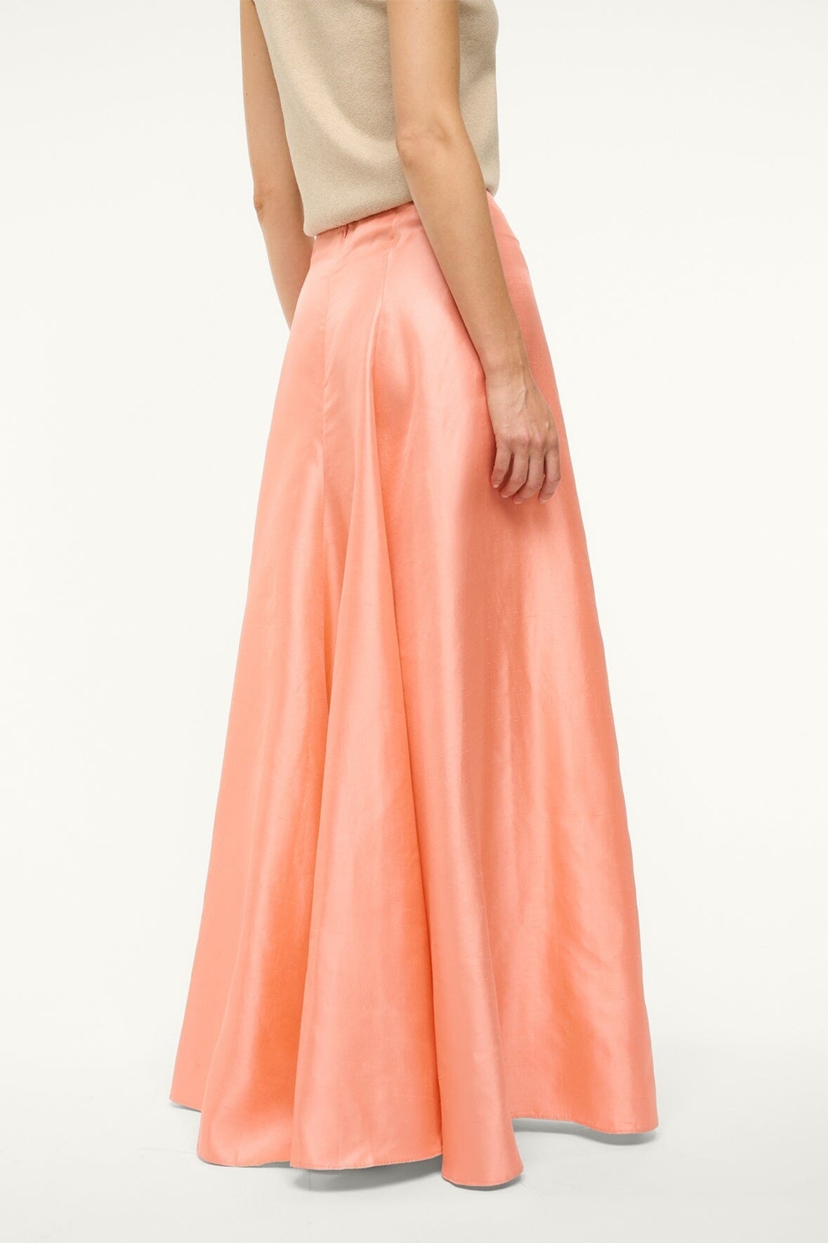 Staud Vincenzo Silk-dupioni Maxi Skirt In Pink