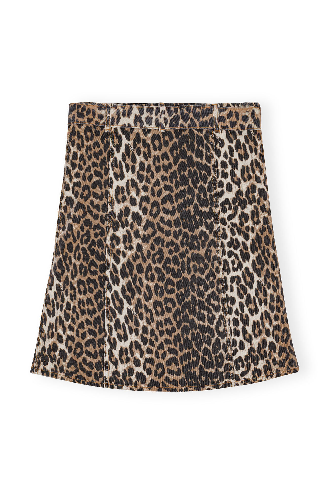 Ganni Leopard-print Strapless Organic-cotton Top In Black