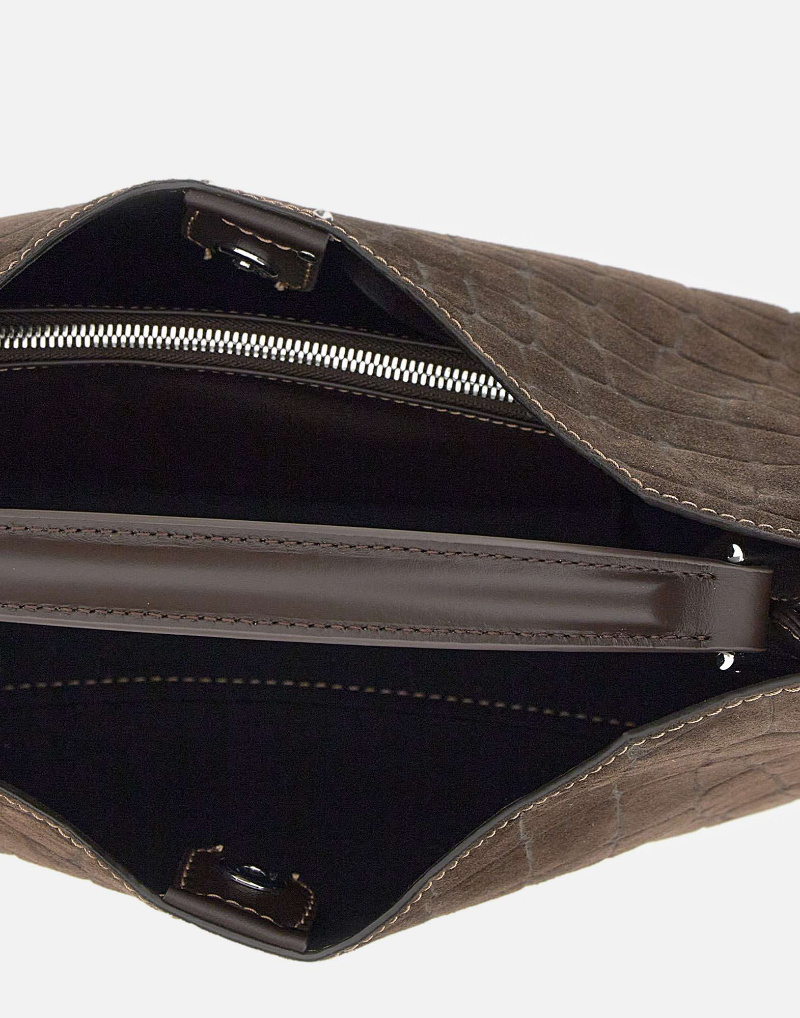 Gianni Chiarini Crocodile-effect Top-handle Bag In Brown
