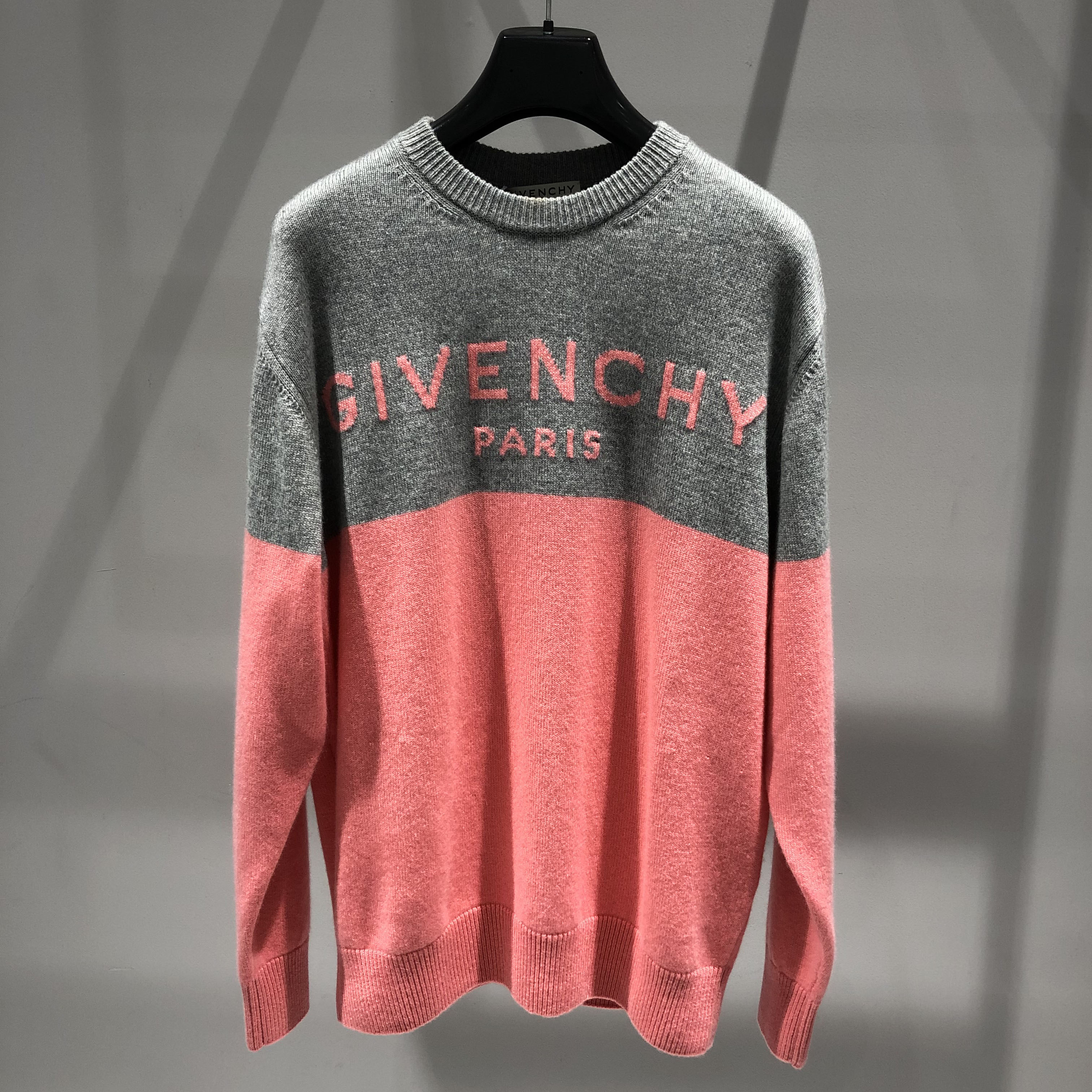 Givenchy Colour Block Logo Cashmere Jumper In Pink
