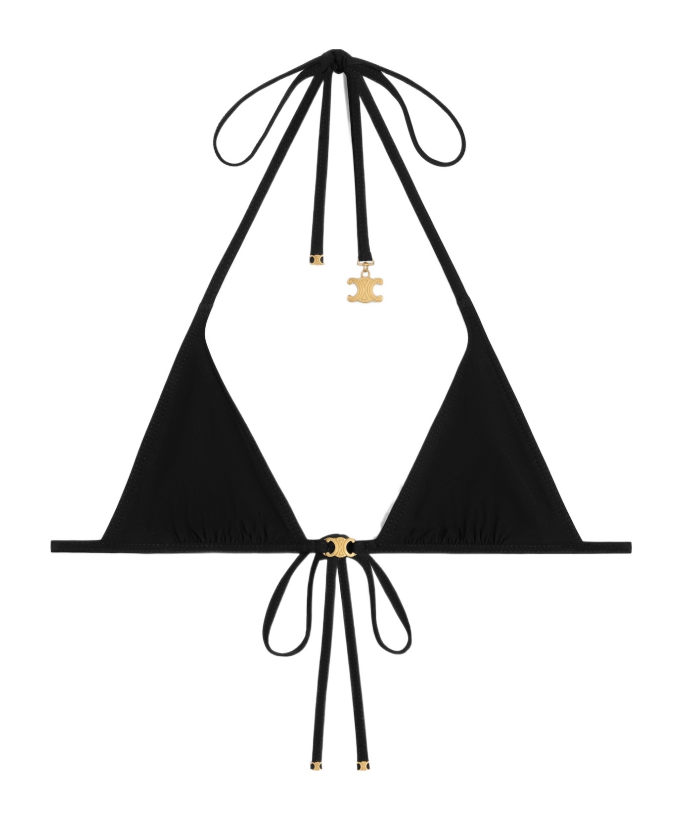 Celine Triomphe Triangle Top In Matte Jersey In Black