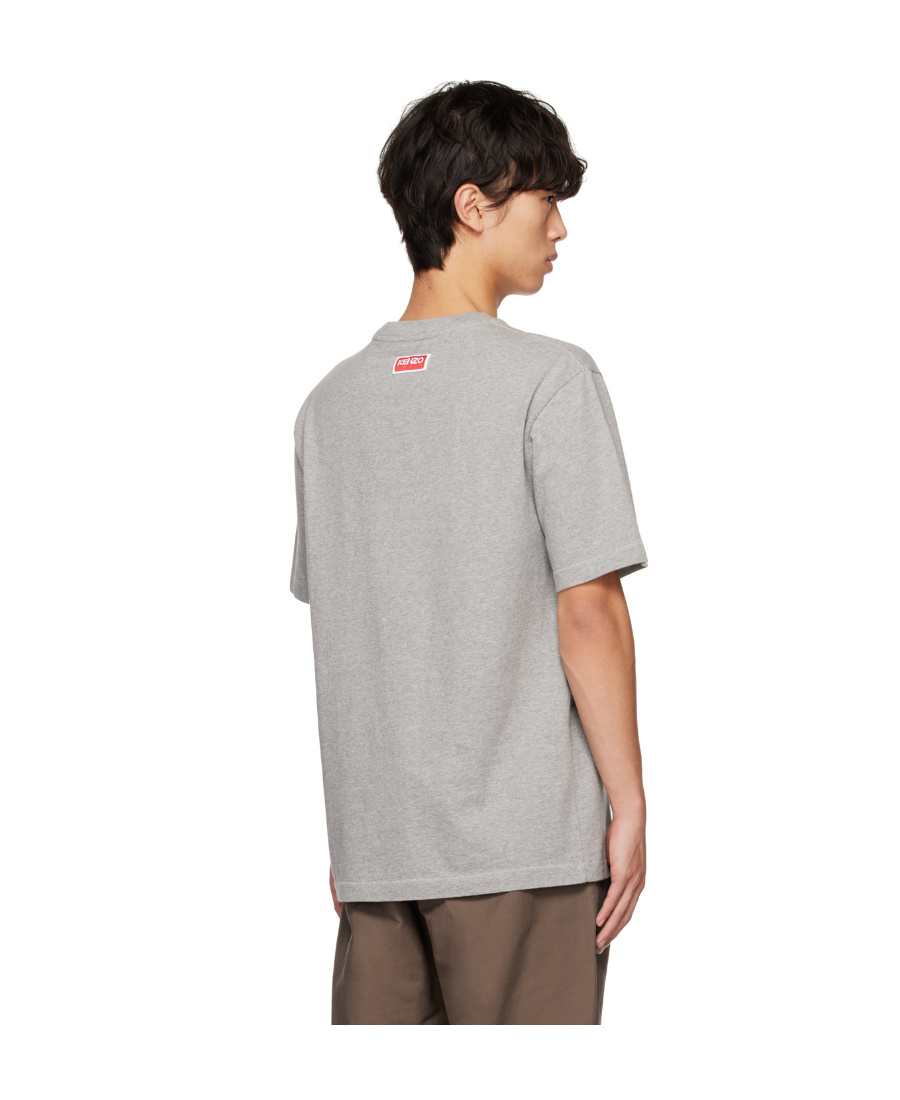 Kenzo Cotton Logo-print T-shirt In Gray