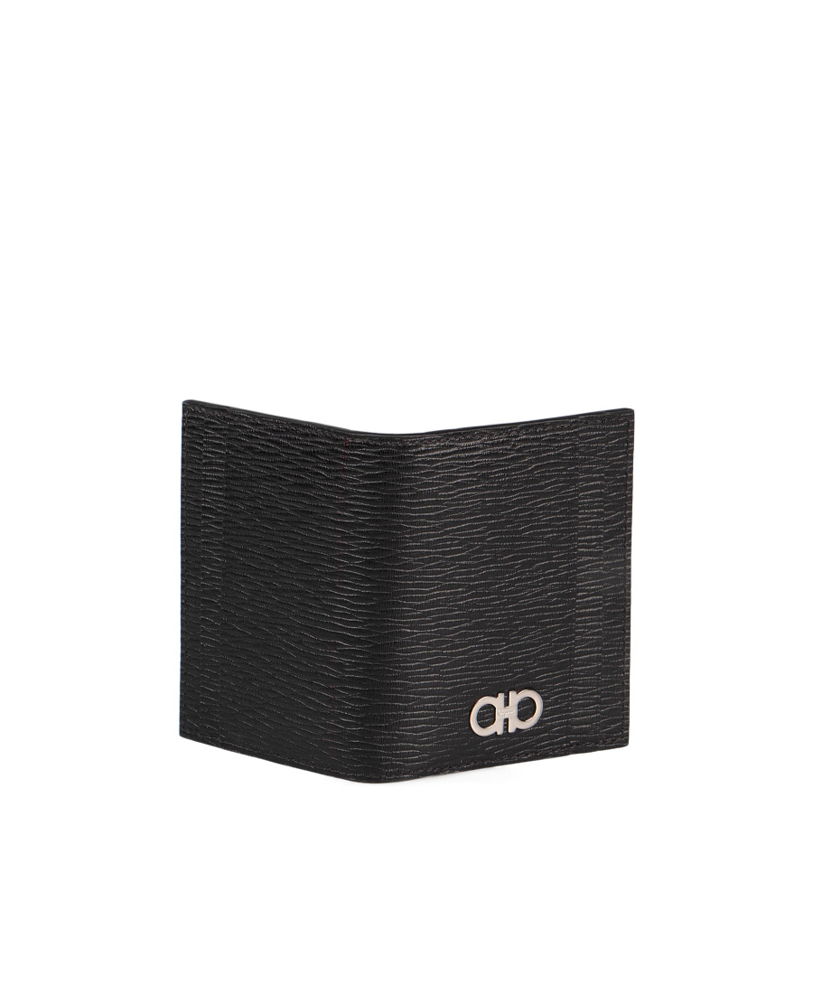 Ferragamo Salvatore  Gancini Bi-fold Cardholder In Black