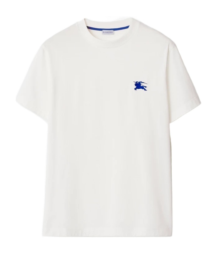 Shop Burberry Equestrian Knight-embroidered T-shirt In White