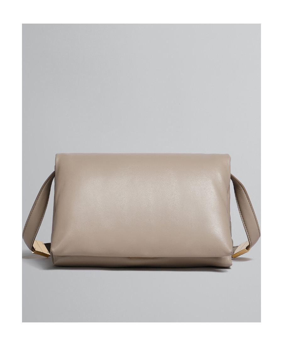 Marni Small Prisma Leather Shoulder Bag In Nude