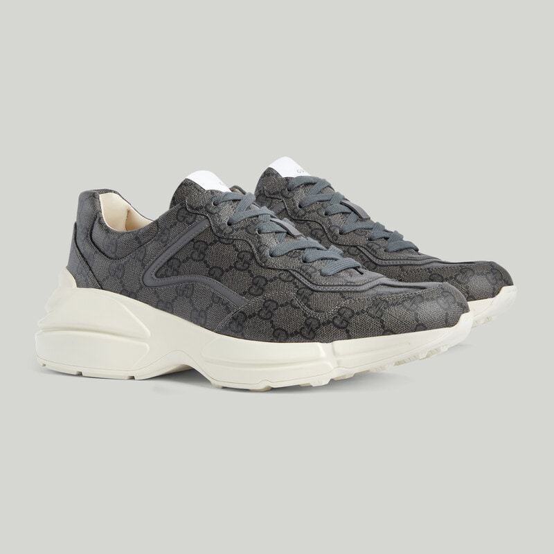 Gucci Rhython Gg Supreme Canvas Sneakers In White