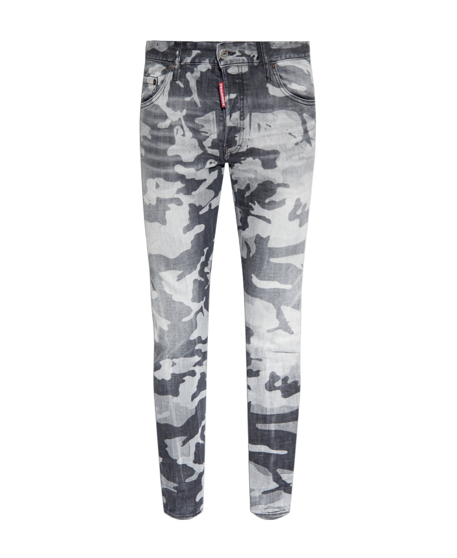 Dsquared2 Camouflage Skinny Jeans In Gray