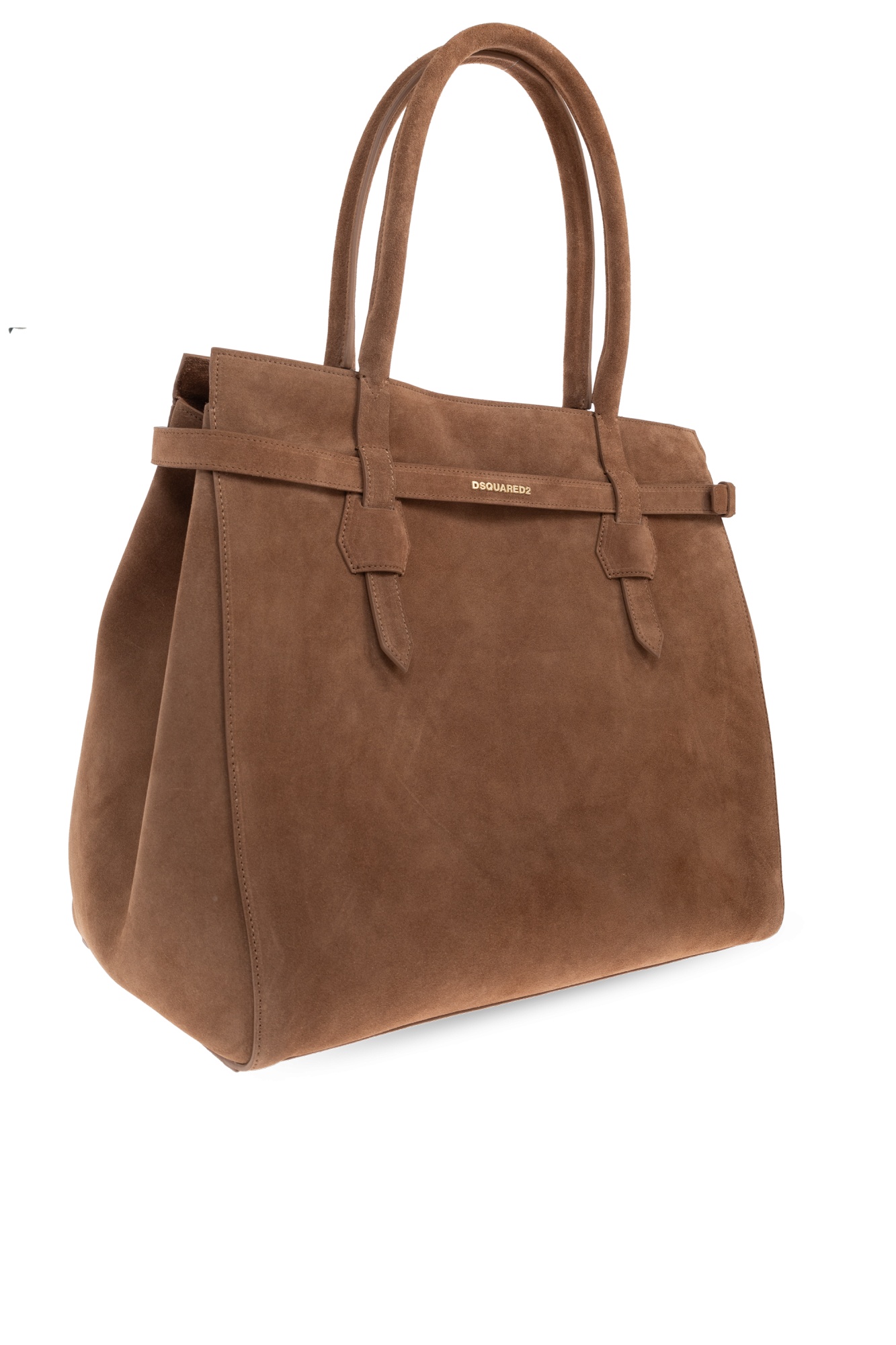 Dsquared2 Medium Suede Tote Bag In Brown