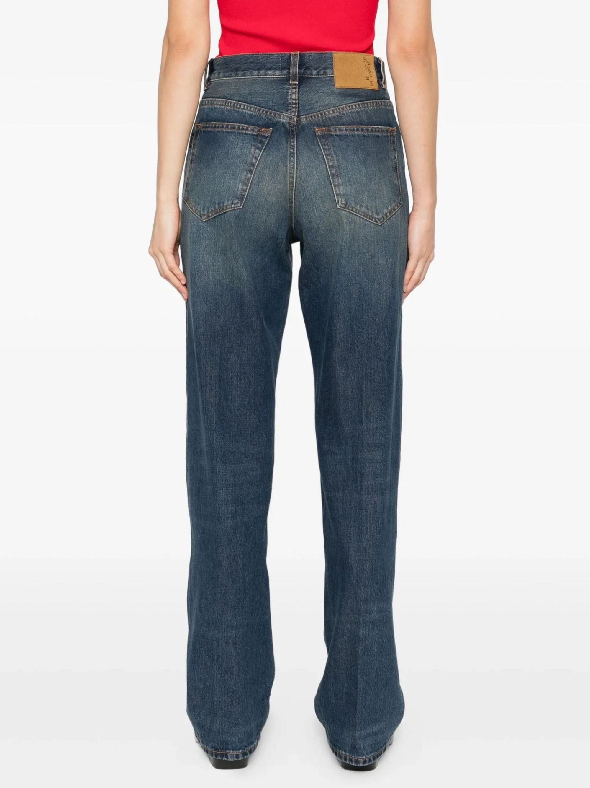 Haikure Denim Trousers With Belt Loops In Blue