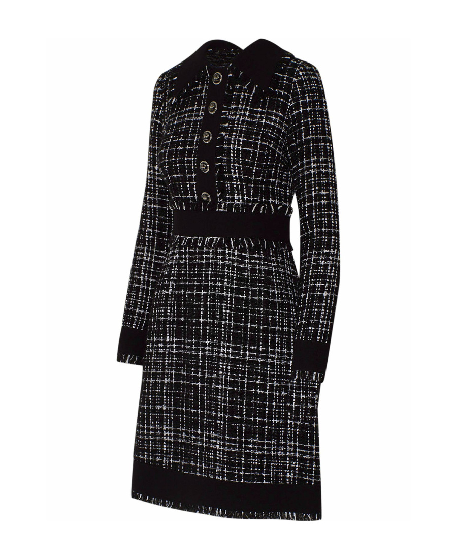 Dolce & Gabbana Tweed Mini Dress In Black