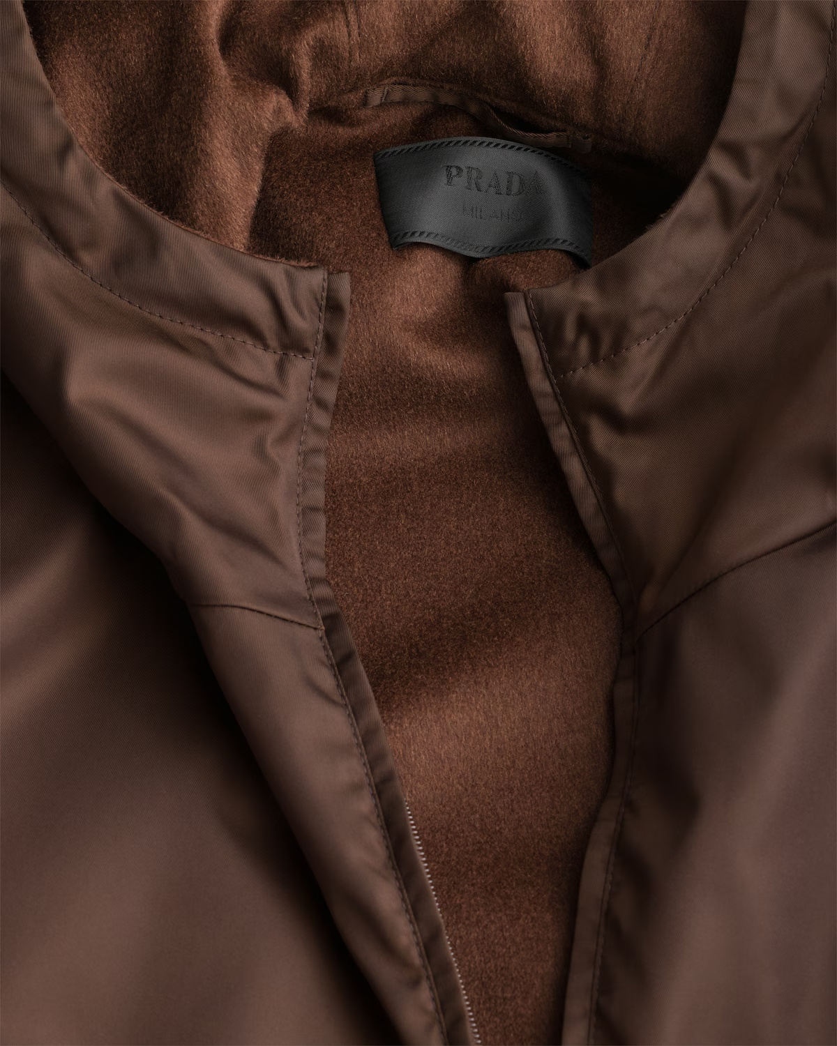 Prada Mens Brown Re Nylon Hooded Long-sleeve Woven Anorak In Brown