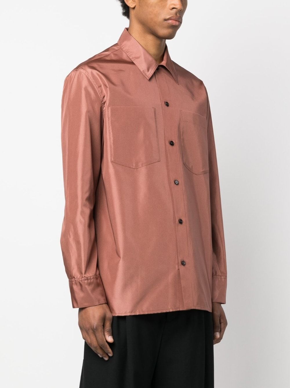 Jil Sander Long-sleeve Satin Shirt In Red