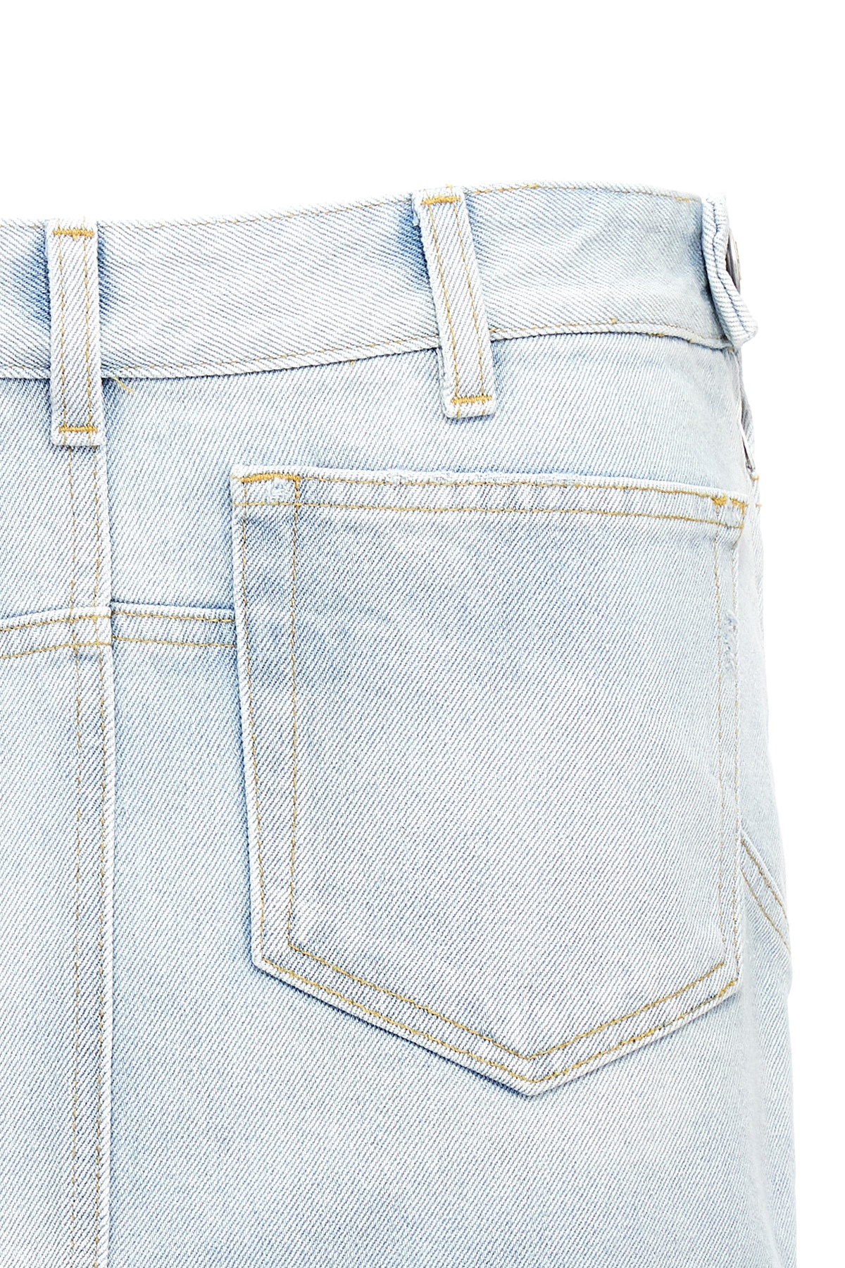 Attico Sky Blue Abra Mini Denim Skirt In White