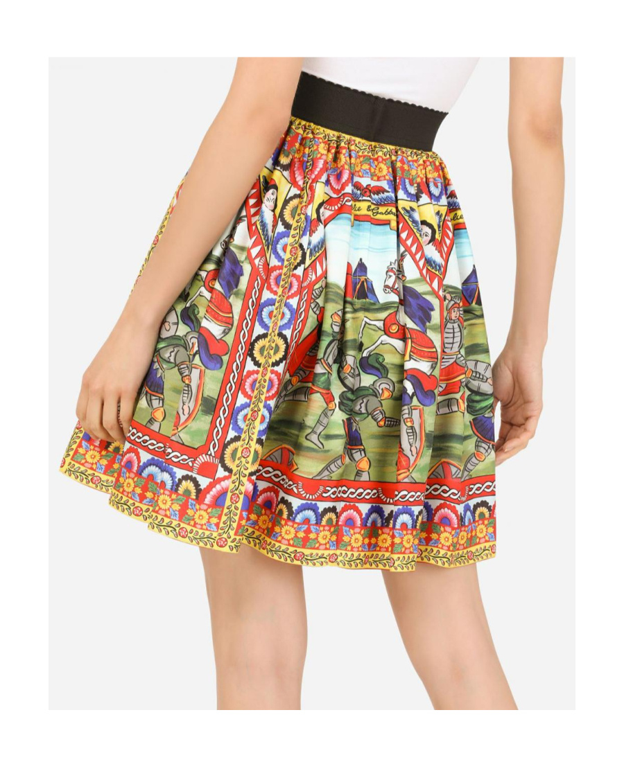 Dolce & Gabbana Carretto Patterned Mini Skirt In Multicolor